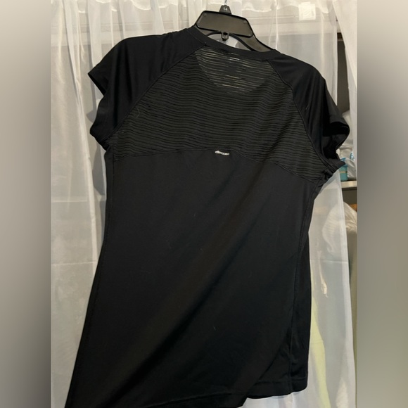 Adidas black short sleeve dri fit athletic shirt with partial mesh back L - Picture 5 of 11